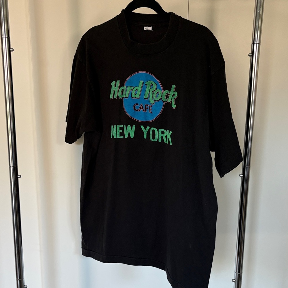 Hard Rock Cafe Black Tee with Blue and Green Logo